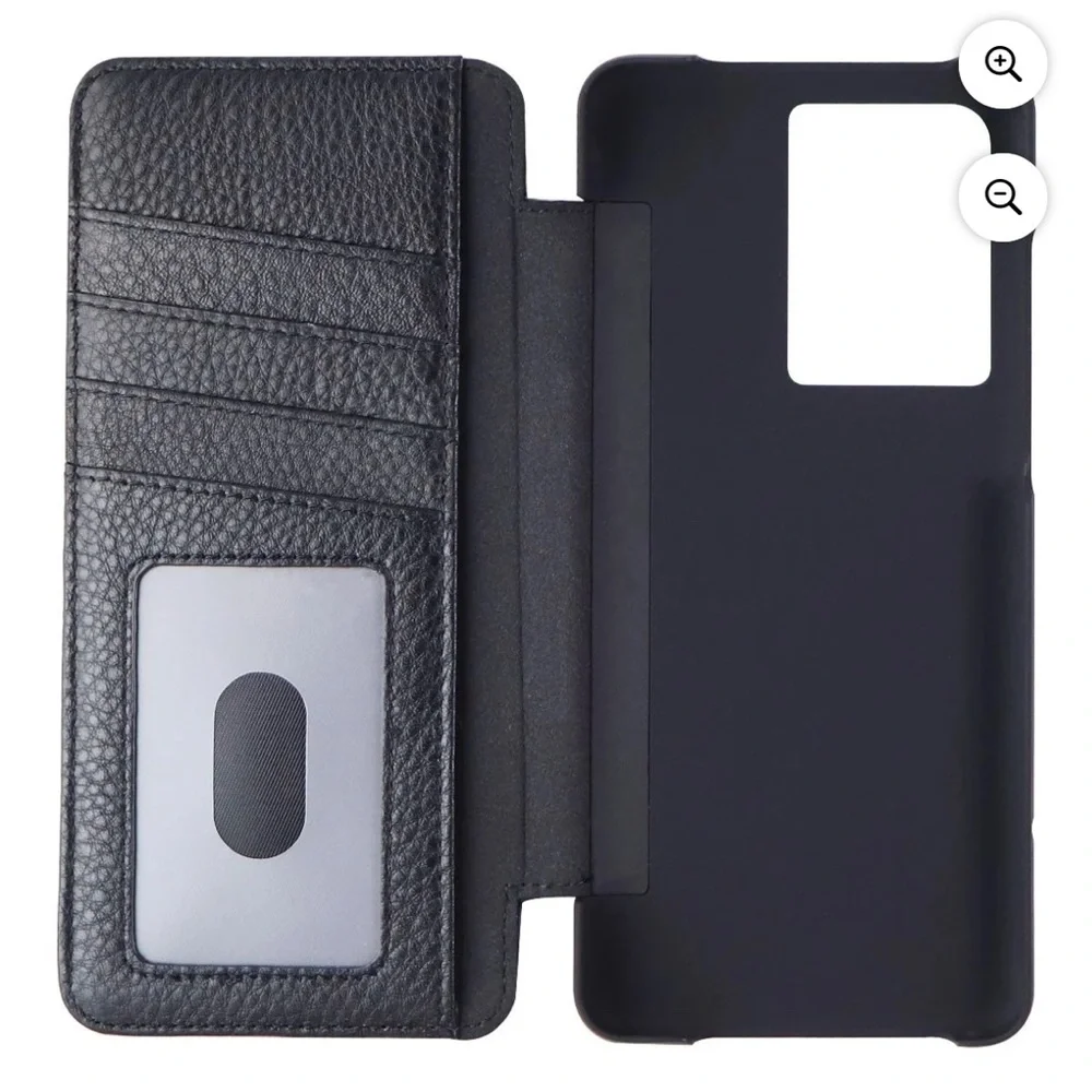 Samsung Galaxy S22+ Black Pebbled Leather Wallet Folio by Case-Mate